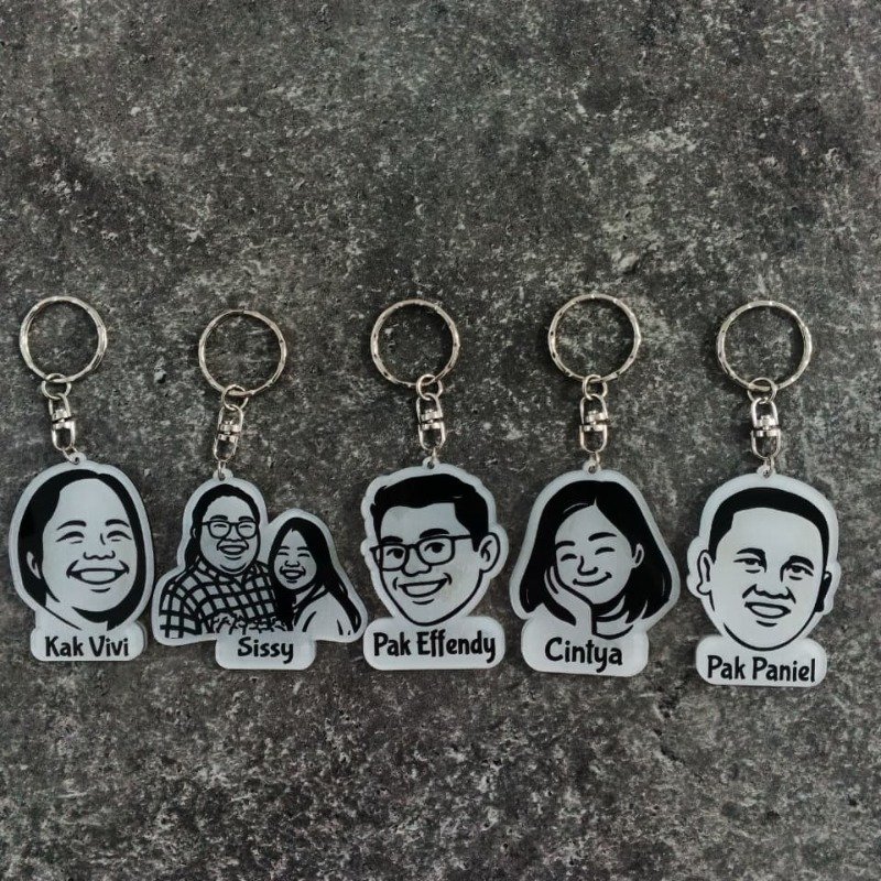 Custom Silhouette Portrait Acrylic Keychains