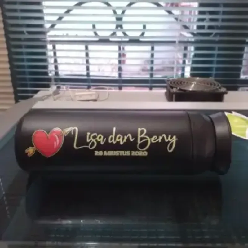 Black Travel Tumbler Couple Edition